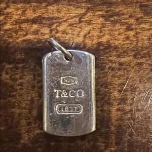 Faux Tiffany & Co. Sterling Silver Rectangular Pendant